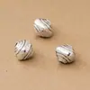 Plata pura s925 vintage personalizada brillante con cuentas de plata enroscadas, cuentas espaciadoras para bisutería DIY, accesorios decorativos de plata para pulseras, compatible con 8 mm