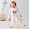 Saco de dormir para bebé, Pijama de una capa con piernas separadas para bebés, Estilo primavera y verano para niños, Saco de dormir tipo mameluco de seda premium anti-patadas
