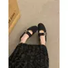 Zapatos Mary Jane Retro Franceses para Mujer 2026 Nuevos Zapatos Cálidos Forrados de Borrego Peludos de Otoño e Invierno Zapatos Planos de Suela Única Gorro Zapatos de Algodón