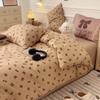 Juego de cuatro piezas de algodón estilo caricatura para cama, funda de edredón de perro salchicha de algodón, juego de tres piezas de sábanas para cama de dormitorio de estudiante, ropa de cama