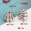 Plata de Ley 925 Plata Vieja Cuentas de Barril Esmeriladas Xiangyun Loto Mantra de Seis Caracteres Accesorios DYI Cuentas Hechas a Mano Mate