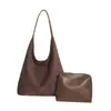 Bolso de Hombro Retro de Gamuza Blando para Mujer 2024 Nuevo Popular Otoño e Invierno Gran Capacidad Bolso Cubo Caliente