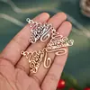 Colar de Árvore de Natal Estrela de Cinco Pontas Vazada de Aço Inoxidável Europeu e Americano Transfronteiriço Gargantilha DIY com Gravação e Pedra de Nascimento