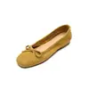34-43 Estilo Lindo Moño Boca Baja Slip-on Tacón Bajo Zapatos Individuales Primavera 2024 Interior y Exterior Puño Cerrado Cómodos Zapatos de Abuela