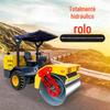 Rolo pequeno gramado compactador de pavimento asfáltico compactador acionamento hidráulico roda de aço duplo rolo vibratório