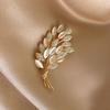 Corsage de Espiga de Trigo con Piedra Ojo de Gato Broche de Lujo para Mujer Pin Personalizado con Hebilla Antiluz Accesorios para Ropa