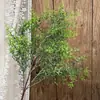 Pico de bambu de galho alto céu estrelado dente-de-leão verde escuro verde claro estilo floresta celebração de casamento decoração marcador de corredor arranjo de flores teto alto material de folha