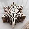 Colgantes de Copo de Nieve de Madera Navideños Más Vendidos de Aliexpress, Colgantes Navideños Creativos de Copo de Nieve Calado, Juego de 10 Artesanías de Madera