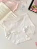 Bragas de Algodón Puro de Cintura Alta para Mujer A310A con Estampado, Entrepierna Antibacteriana de Seda de Morera 10A, Estilo Triángulo para Niñas