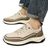 Sapatos Masculinos Huili 2026 Couro Solado Macio Slip-On Sapatos de Pai Leves Casuais Esportivos Tênis de Corrida Sapatos de Verão Masculinos