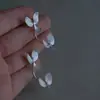 Nuevos Pendientes Largos de Flor y Hoja Tridimensionales Estilo Chino para Mujer Artísticos Pendientes Guofeng Aguja de Plata s925 Simples Diarios Versátiles