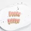 Uñas Ovaladas Estilo Francés Gato Amarillo Ojo de Gato Hechas a Mano Nuevas Simples de Alta Gama Almendra Frescas Usables Que Muestran Blancura y Versátiles Elegantes