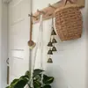Cuerda de cáñamo con campanas de venta caliente Cadena de campanas Trompeta vintage Carrillón de viento Arte de hierro Decoración colgante DIY Posada en casa Decoración de carillón de viento para el hogar Adorno colgante