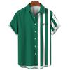 2024 Novo Básico Transfronteiriço Impressão 3D Verão Casual Solto Jaqueta de Manga Curta Camisa Roupa Masculina