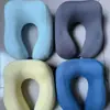 Almohada en forma de U de espuma viscoelástica para viajes largos, almohada portátil de soporte para el cuello para dormir en avión, núcleo de almohada en forma de U para el cuello de coche al por mayor