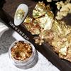 Accesorios para uñas Venta caliente japonesa Papel de hoja de oro Fragmentos de papel de aluminio Oro champán Fragmentos de vidrio Decoración de uñas