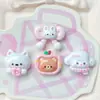 Coelho Rosa Urso Maçã Acessórios de Resina Capa de Celular Papelaria DIY Adesivos Grampo de Cabelo Chaveiro Acessórios para Copo d'Água