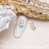 Popular arte de uñas Tulipán joyería textura metálica estilo lujo ligero goteo de aceite rosa celebridad de internet uñas diamante flor accesorios