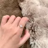 El Nuevo Anillo de Cadena de Trébol de Cuatro Hojas con Incrustaciones de Diamantes de Xiaohongshu es Ajustable, con un Diseño Genial y Único, Sencillo, Versátil y de Alta Gama