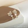 Clip de Orelha Fresco e Moderno Estilo Chinês Pó Roxo Flor Gota de Água Borla Prato de Incenso para Mosquito Distintivo Brincos Stud Franceses de Alta Qualidade