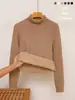 Suéter de Malha Modal para Homens, Gola Alta, Novo Pulôver Liso Outono/Inverno, Camada Base Leve para Negócios Roupas Masculinas
