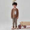J043 Pijama para niños Conjunto de dos piezas Diseño ZYZ Lana Pull Frame Ropa para el hogar Clase A Grueso Traje de ropa interior para niños