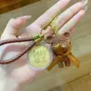 Chaveiro Ursinho Pequeno de Ouro Puro 999, Chaveiro Urso de Lã Boneca 3D, Pingente de Mochila para Casal Presente Atacado