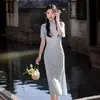 Verão 2026 Novo Estilo Vestido Qipao Mãe e Filha Vestido Estilo Chinês para Crianças e Bebês Qipao Étnico Pai-Filho