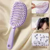 Pente de cabelo elástico fofo para o topo da cabeça, vem com pente de massagem meridianos para estilizar limpo, pente de costelas com almofada de ar