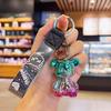 Llavero acrílico con forma de oso violento colorido y galvanizado, venta al por mayor, bonito colgante de joyería, colgante para bolso escolar, accesorios para llavero