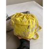 Bolso bandolera con cadena y bordado de rayas arcoíris, informal, sencillo, de tela, 2024