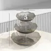 Plato de Frutas de Múltiples Niveles con un Estilo de Lujo Ligero de Alta Gama para Uso en el Hogar en la Sala de Estar, Adecuado para Bocadillos, Frutos Secos, Dulces, Frutas Deshidratadas y Golosinas para el Té