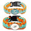 Pulsera tejida de cuerda paracaídas de 7 núcleos con logotipo de la liga del equipo de rugby de EE. UU. al por mayor, logotipo del equipo de la NFL