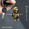 Llavero de Cráneo de Mono de Cabeza Plana Dibujo Animado Personalizado Acrílico 2D Accesorio para Mochila Encanto para Teléfono Decoración para Coche Hogar