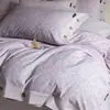 Juego de cuatro piezas simple y de alta gama 100% algodón puro engrosado cepillado, ropa de cama cálida para otoño e invierno estilo botón, impresión digital 100% algodón