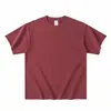 Camiseta Estilo Americano 400g Peso Pesado Algodón Puro Cuello Redondo Manga Corta Camiseta para Hombre Hombro Caído Casual Holgada Camiseta Blanca Pura Capa Base