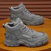 Botas Martin de caña alta para hombre, zapatos de trabajo de suela gruesa, antideslizantes, de moda, combinables, de otoño, botas cortas, informales, de protección laboral.