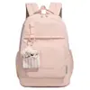 Mochila lisa na cor rosa pêssego doce, estilo universitário, mochila de alta qualidade estilo universitário para alunos do ensino fundamental e médio