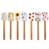 Conjunto de Espátulas de Silicone para Cozinhar com Cabo de Madeira Mini Utensílios de Cozinha Novo Criativo Pequeno Raspador Ferramenta de Confeitaria Pincel para Misturar Óleo