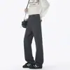 Pantalones Casuales Estilo Americano de Trabajo, Marca Trendy de Primavera, Patchwork, Corte Limpio, Holgado, Recto, Pierna Ancha, Largos, Unisex