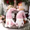 Decorações de Natal Boneca Rosa Sem Rosto de Natal Boneca em Pé com Lantejoulas Boneco Velho Rena Enfeites de Mesa