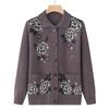 Roupas de primavera de meia-idade e idosos suéter de avó fino solto esposa primavera e outono 70 anos de idade mãe estrangeira estilo casaco de homem velho