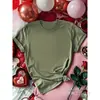 [Código Europeu Transfronteiriço] Camiseta Feminina Lisa de Manga Curta com Gola Redonda Solta de Cor Pura Transfronteiriça