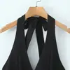 Mono Corto de Verano 2026 para Mujer, Nueva Moda, Estilo Europeo y Americano, Botón Simple, Adelgazante, Cuello Halter, Espalda Descubierta