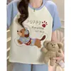 Pijama de Verão Novo Estilo para Mulheres 6535 Algodão Manga Curta Shorts Cachorro Dachshund Fofo Conjunto Solto Fino Roupas de Casa para Estudantes