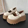 Zapatos Retro Mary Jane 2026 Estilo Nuevo Primavera/Verano Plataforma que Aumenta la Altura Suela Gruesa Boca Baja Versátiles Zapatos de Piel