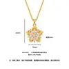 Lujo ligero vintage deslumbrante estilo antiguo cristal de hielo hielo picado doble capa flor de hielo colgante oro de arena chapado k oro cadena de clavícula mujer