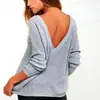 Nuevo Suéter de Comercio Exterior para Mujer Otoño e Invierno 2026, Popular en Aliexpress Estilo Europeo y Americano Sexy Cuello en V Profundo Espalda Descubierta Top de Punto