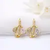 Exquisito colgante pequeño con microincrustaciones de circonitas, collar con lazo, pendientes de oro de 14 quilates, accesorios de bricolaje.