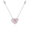 Collar de Plata de Ley S925 Daji Maid Estilo Café Corazón Guardián para Mujer, Colgante de Corazón de Lujo Ligero Nicho de Gama Alta